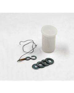 Box with cord with hook and washer